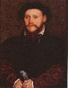 Hans holbein the younger Portrait of an Unknown Man Holding Gloves china oil painting artist